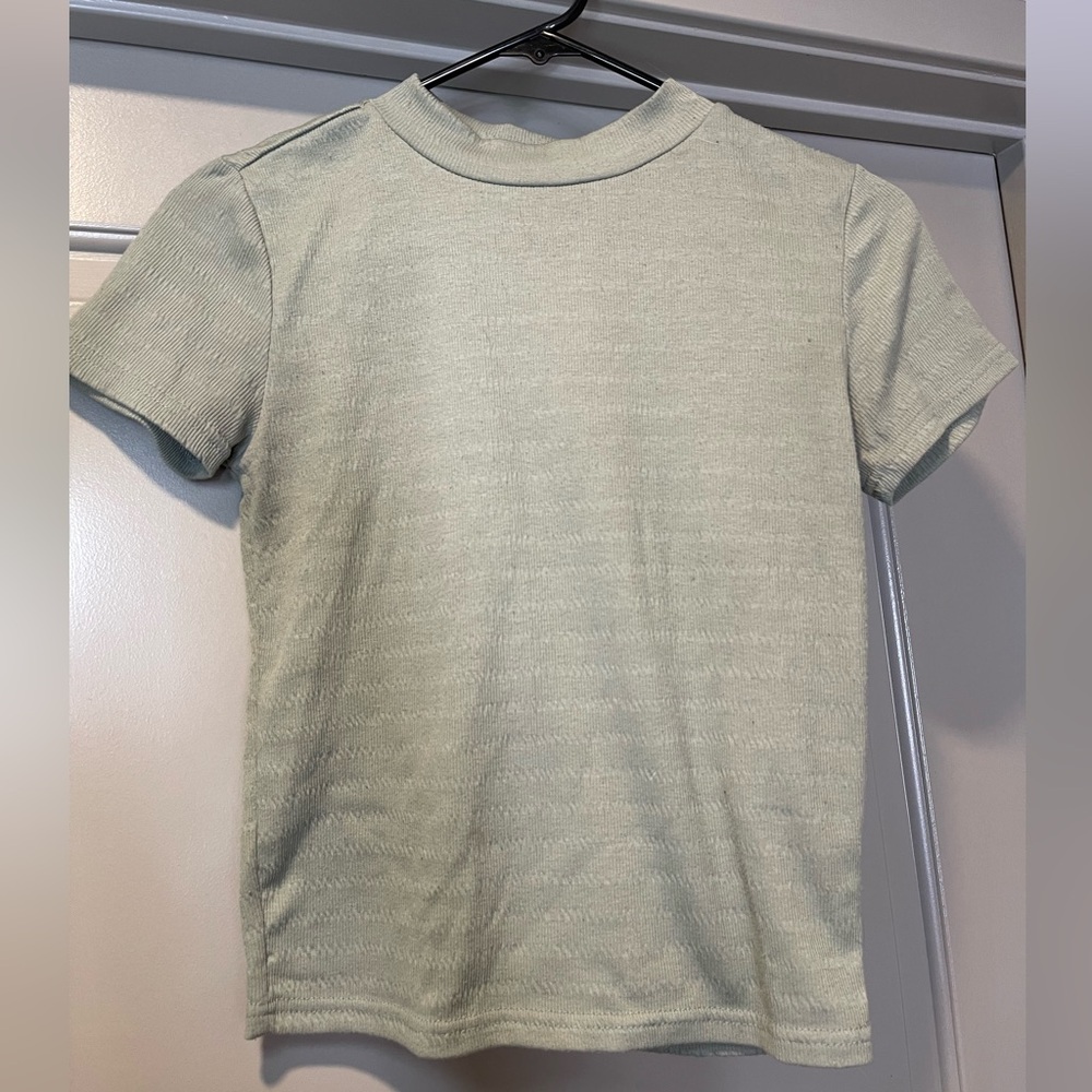 Mock neck green top